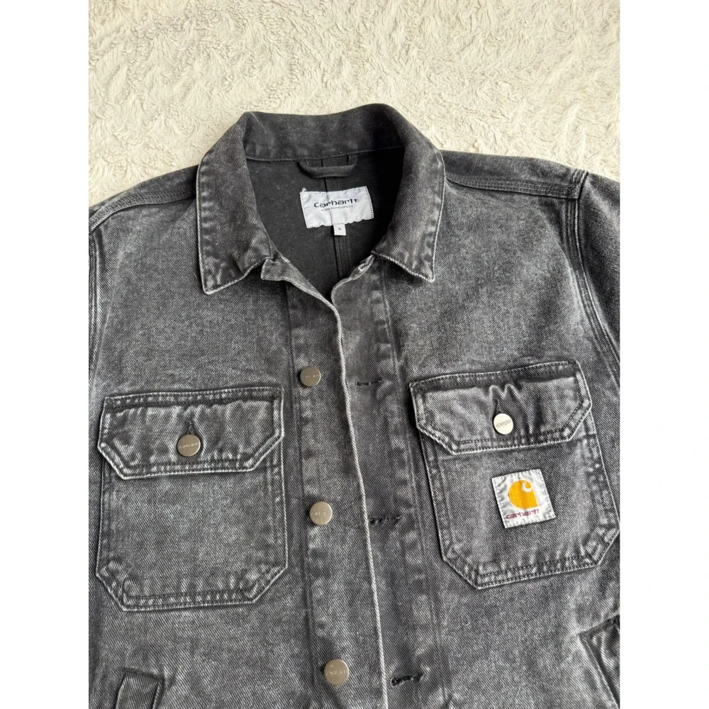 Carhartt WIP Stetson Jacket Black Denim Coat Organic Cotton Work in Progress S